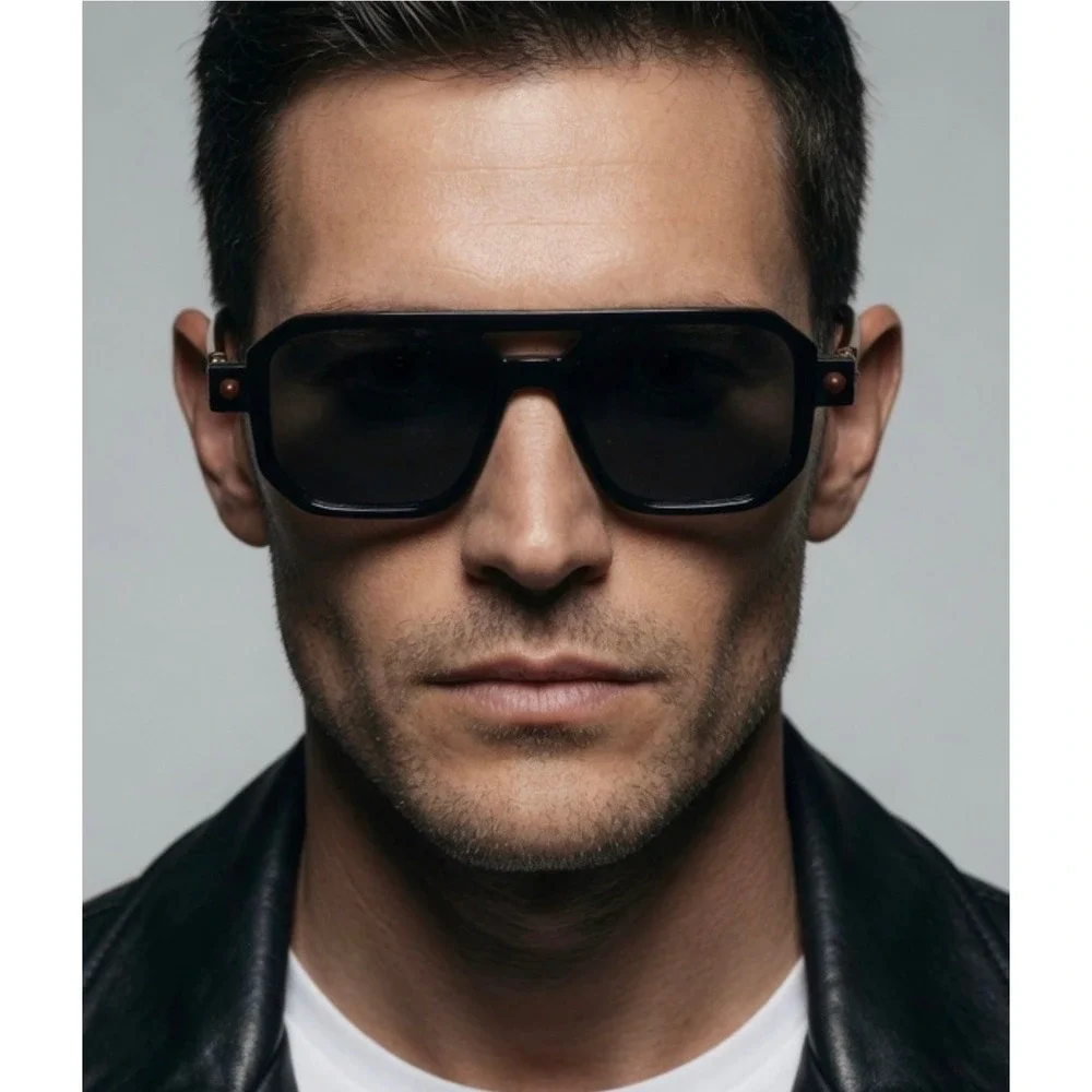 Men Sunglasses Streetwear Outdoor UV400 Sun Protection Classic Dark Black‎ Lens